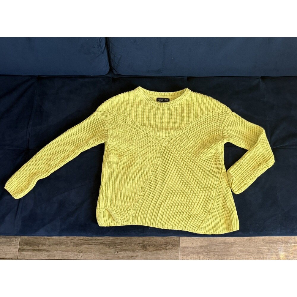 Rachel Zoe Yellow Cotton Blend Crewneck Sweater Size Small
